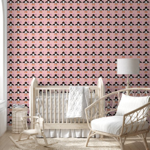 Cute Pink Baby Girl Penguin Patterned Wallpaper
