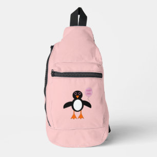 Cute Pink Baby Girl Penguin Sling Bag