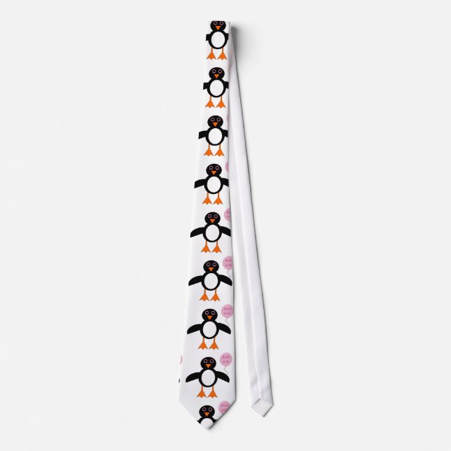 Cute Pink Baby Girl Penguin Tie (Front)