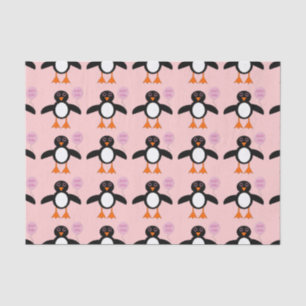 Cute Pink Baby Girl Penguin Tissue Paper