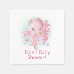 Cute Pink Baby Octopus Napkin