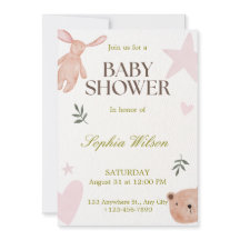 Cute Pink Baby Shower Watercolor Floral Pastel