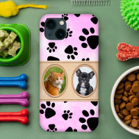 Cute Pink background with paws, custom pet photo