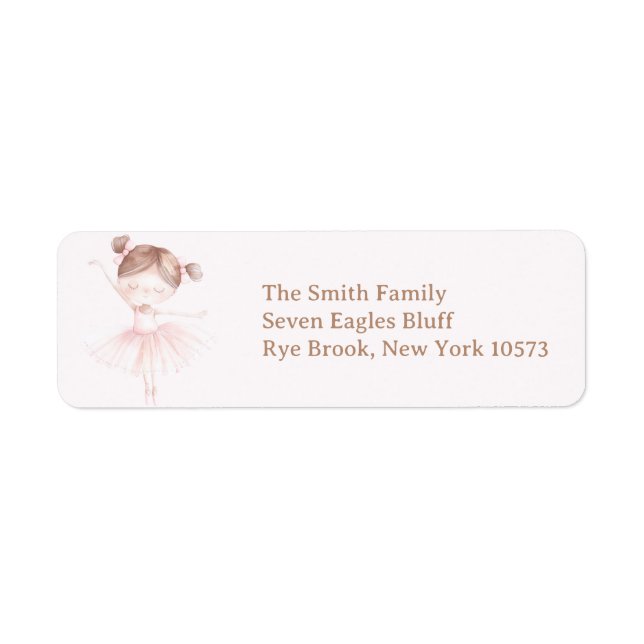 Cute Pink Ballerina Return Address (Front)