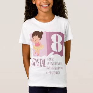 Cute Pink Ballet 8th Birthday Girl Design Rhyme T-Shirt