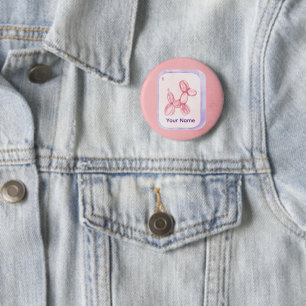 Cute Pink Balloon Dog Minimalist aesthetic 6 Cm Round Badge
