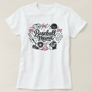 Cute Pink Baseball Mama T-Shirt - Stylish Game Day