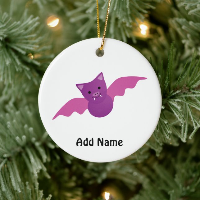 Cute Pink Bat Ceramic Tree Decoration (Tree)