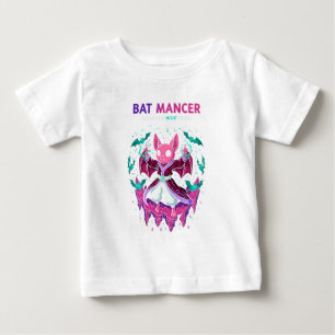 Cute Pink Bat Mancer Wizard Summoning Spooky Bats Baby T-Shirt