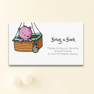 Cute Pink Bear Bring a Book Enclosure Card