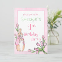 Cute Pink Beatrix Potter 1st First Birthday Party