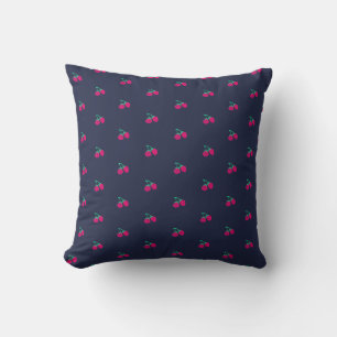 Cute Pink Berries Throw Pillow Cushion