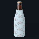 Cute pink bikes pattern keep your drinks cool bottle cooler<br><div class="desc">Check out this cute pattern of pink bicycles that will keep your drinks nice and cool in the summer sun. Customise it with text over the pattern if you like or leave as is. Your friends will be jealous of this custom coozie with hand drawn design just for you!</div>