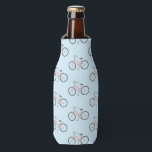 Cute pink bikes pattern keep your drinks cool bottle cooler<br><div class="desc">Check out this cute pattern of pink bicycles that will keep your drinks nice and cool in the summer sun. Customise it with text over the pattern if you like or leave as is. Your friends will be jealous of this custom coozie with hand drawn design just for you!</div>