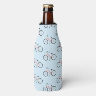 Cute pink bikes pattern keep your drinks cool bottle cooler