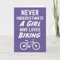Cute Pink Biking Cards For Baby Girls Kids Biker