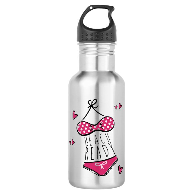 Cute Pink Bikini Beach Ready 532 Ml Water Bottle (Front)