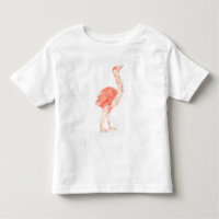 Cute Pink Bird Artistic Baby Ostrich