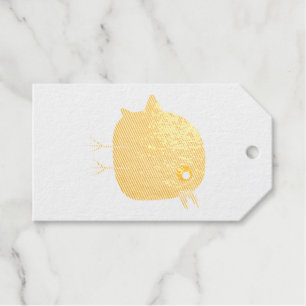 Cute Pink Birdy Illustration Gift Tags