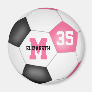 cute pink black girls custom soccer magnet