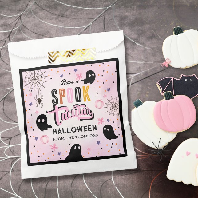 Cute Pink Black Sweet Spooky Halloween Ghost  Favour Bags (Creator Uploaded)