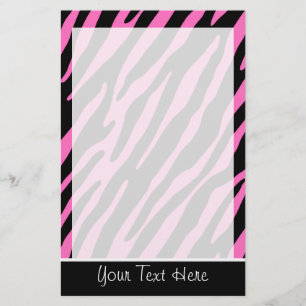 Cute Pink & Black Zebra Stripes Stationery