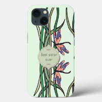 Cute Pink Blue Dragonflies Green Leaves Sister