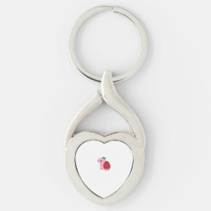 Cute pink blushing strawberry turtle Classic T-Shi Key Ring