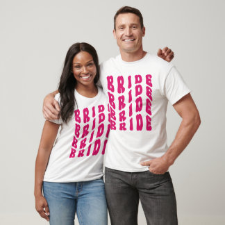 Cute Pink Boho Retro Bachelorette Party Bride T-Shirt