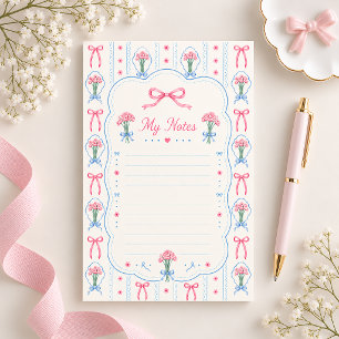 Cute Pink Bouquet Lined Stationery Paper