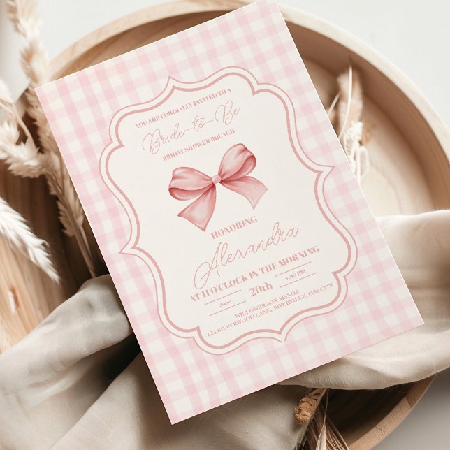 Cute Pink Bow Bridal Shower Invitation (Creator Uploaded)