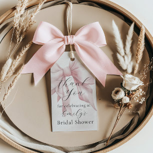 Cute Pink Bow Bridal Shower Thank You Gift Tags