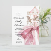 Cute Pink Bow ⎮Carousel Girl Baby Shower