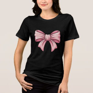 Cute Pink Bow Coquette Aesthetic Women's  Tri-Blend Shirt