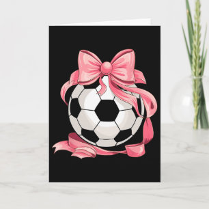 Cute Pink Bow Coquette Ll Soccer Girl Aesthetic Pl Card