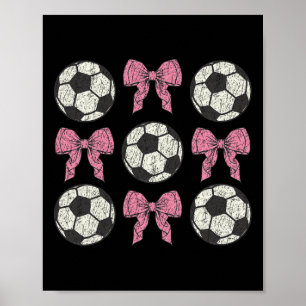 Cute Pink Bow Coquette Ll Soccer Girls Aesthetic P Poster