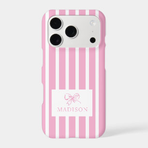Cute Pink Bow Coquette Preppy Custom Name