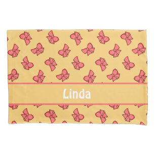 Cute pink bow knot pattern pillowcase