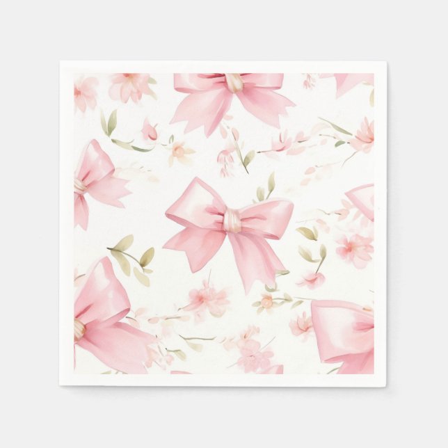Cute pink bow pattern girls  napkin (Front)