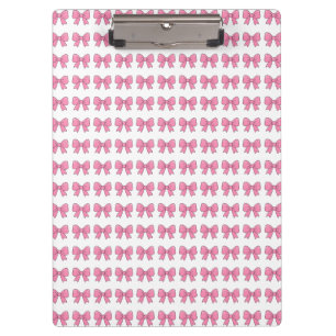 Cute Pink Bow Ribbon Design – Girly Kawaii Bow Clipboard