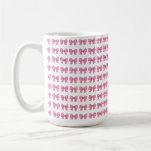 Cute Pink Bow Ribbon Design – Girly Kawaii Bow Coffee Mug