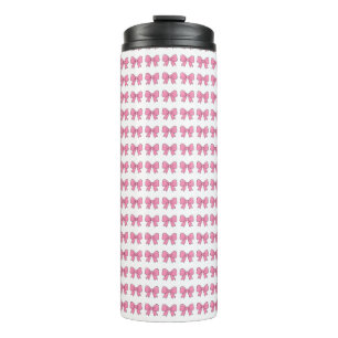 Cute Pink Bow Ribbon Design – Girly Kawaii Bow Thermal Tumbler