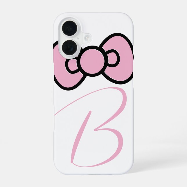 Cute Pink Bow Whimsical  iPhone 16 Case (Back)