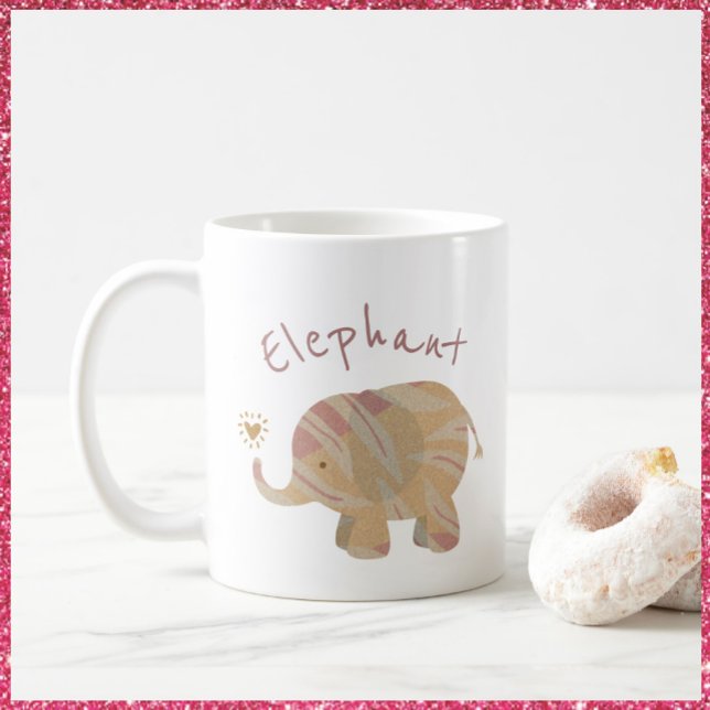 Cute Pink Brown and Bronze Baby Elephant Coffee Mug (Creator Uploaded)