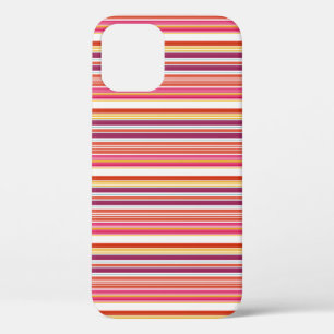 Cute pink brown stripes iPhone 12 pro case