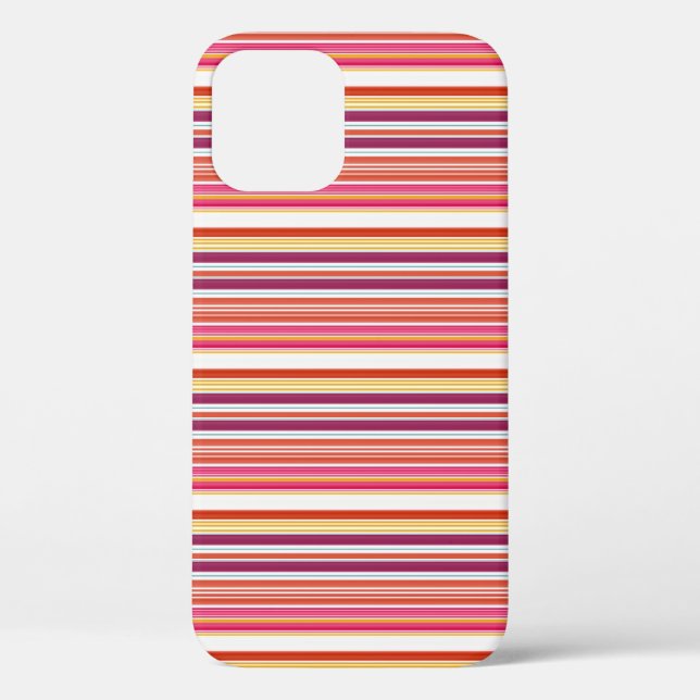 Cute pink brown stripes Case-Mate iPhone case (Back)