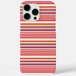 Cute pink brown stripes iPhone 16 pro max case