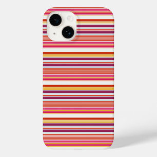 Cute pink brown stripes Case-Mate iPhone 14 case