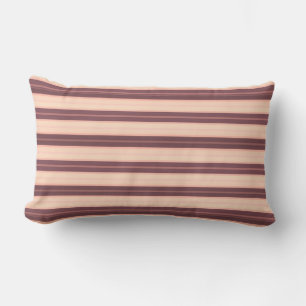 Cute pink brown stripes lumbar cushion