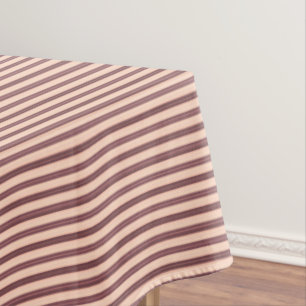 Cute pink brown stripes tablecloth